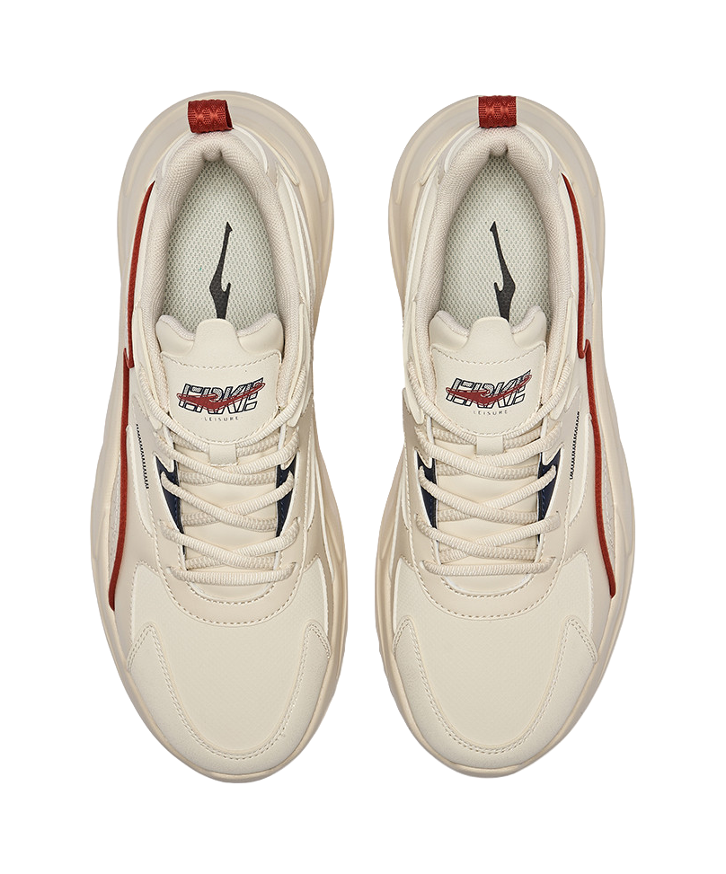 Erke Kawayuki Cushioning Abrasion Resistant Lightweight Low top Casual Shoes Men's Beige 