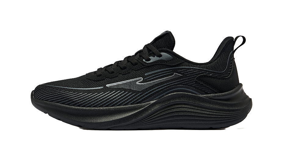 Erke Light Speed Cushioning And Breathable Low top Running Shoes Men's Jet Black 