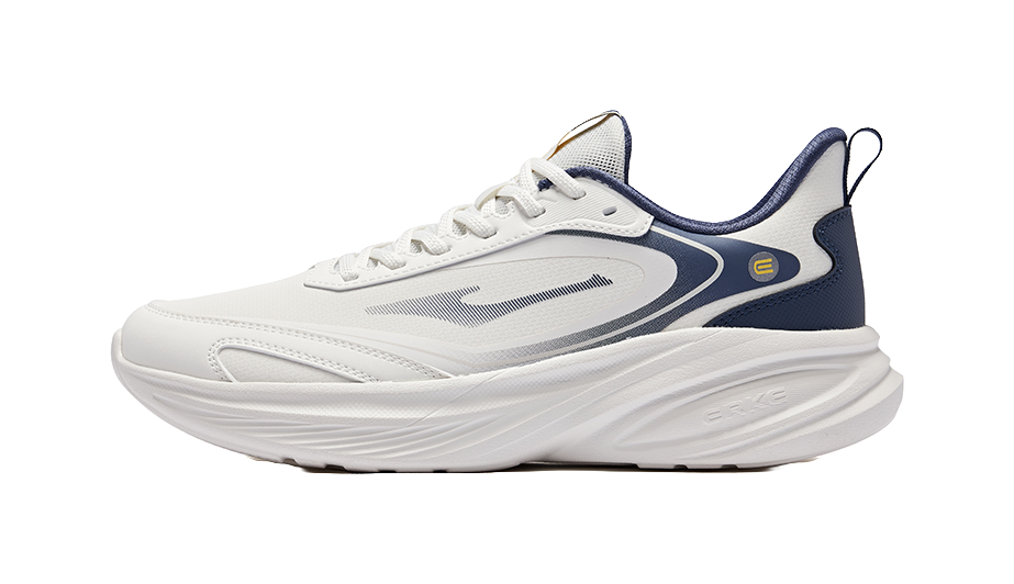 Erke Running Shoes Men's Low top Microcrystal White Gray Ink Blue 