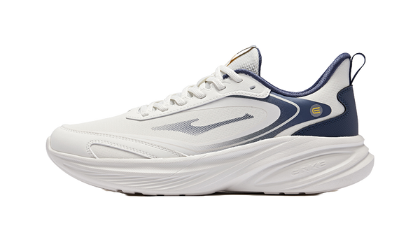 Erke Running Shoes Men's Low top Microcrystal White Gray Ink Blue 