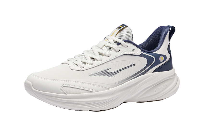 Erke Running Shoes Men's Low top Microcrystal White Gray Ink Blue 