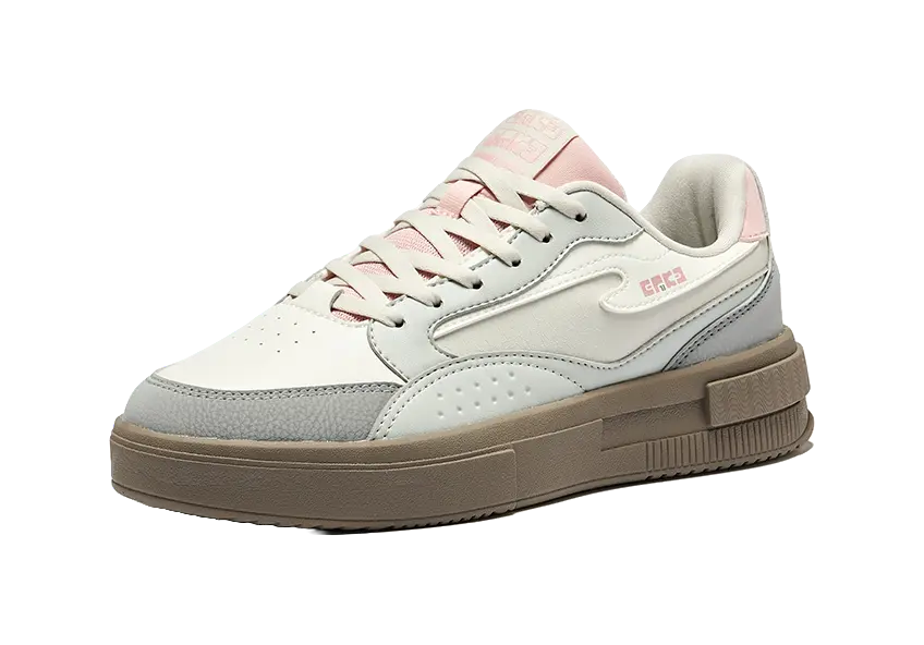 Erke Stunning Slip Resistant Abrasion Resistant Low top Skateboard Shoes Women's Microcrystal White Dew Gray 
