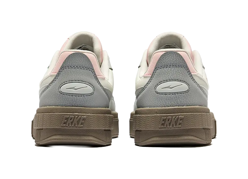 Erke Stunning Slip Resistant Abrasion Resistant Low top Skateboard Shoes Women's Microcrystal White Dew Gray 