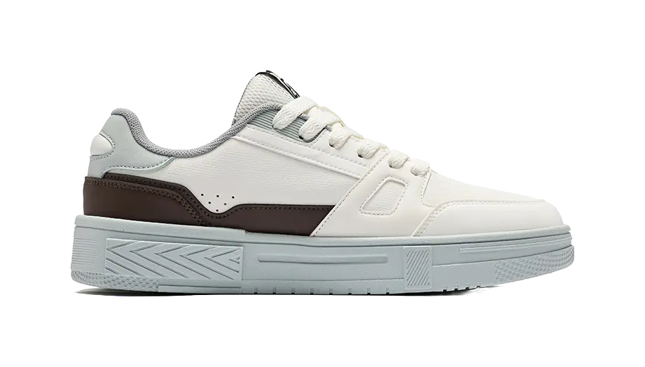 Erke Thousand Peaks Anti Slip Wear Resistant Low Top Skateboard Shoes Men's Microcrystal White Dark Sandalwood 