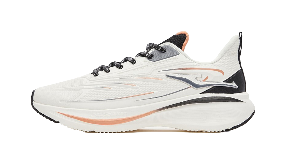 Erke Toss Neutral Force Shock Absorbers Slip Resistant Abrasion Resistant Low top Running Shoes Men's White Orange 