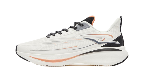 Erke Toss Neutral Force Shock Absorbers Slip Resistant Abrasion Resistant Low top Running Shoes Men's White Orange 
