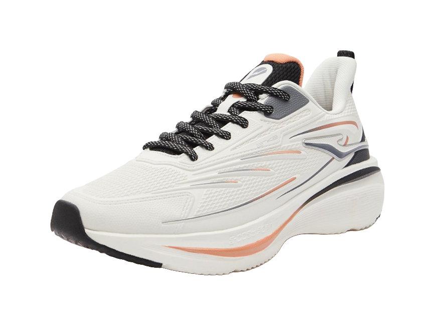 Erke Toss Neutral Force Shock Absorbers Slip Resistant Abrasion Resistant Low top Running Shoes Men's White Orange 