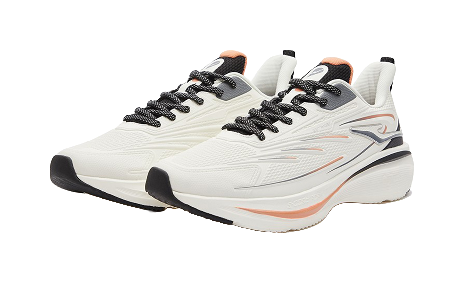 Erke Toss Neutral Force Shock Absorbers Slip Resistant Abrasion Resistant Low top Running Shoes Men's White Orange 