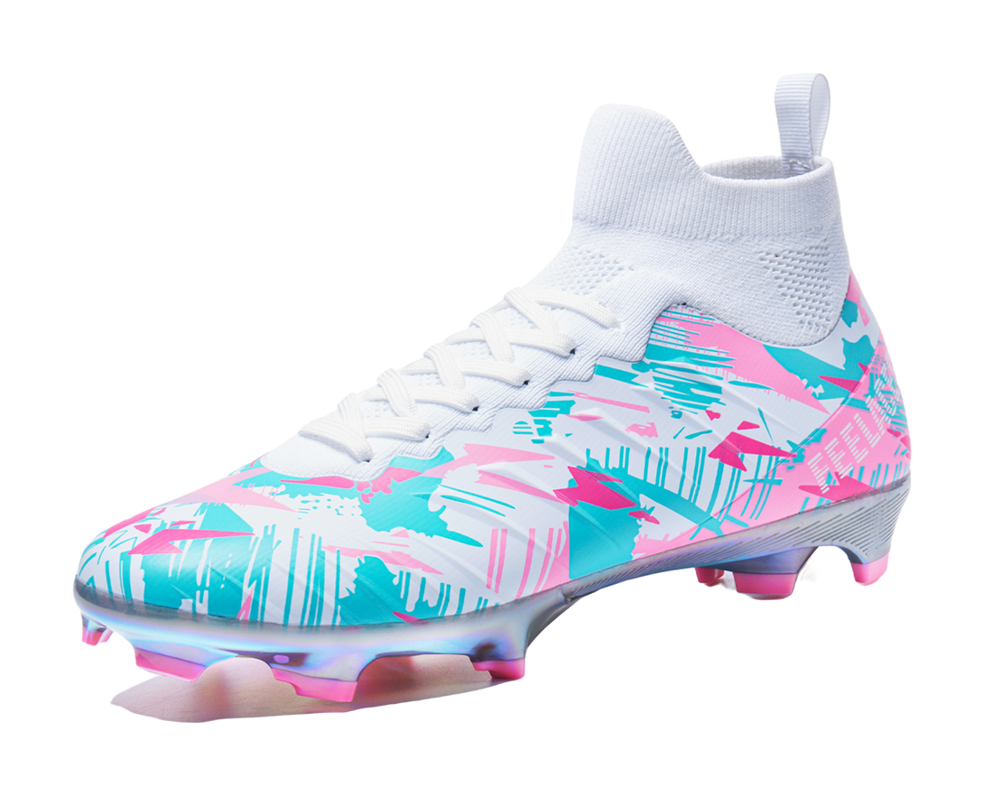 FEELACES AG Artificial Ground Natural Grass Slip Resistant Coverage Support Soccer Shoes Unisex Pink 