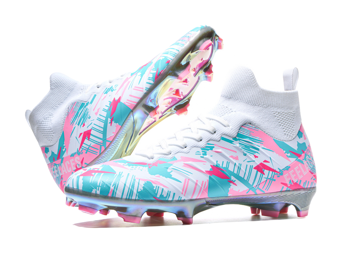 FEELACES AG Artificial Ground Natural Grass Slip Resistant Coverage Support Soccer Shoes Unisex Pink 