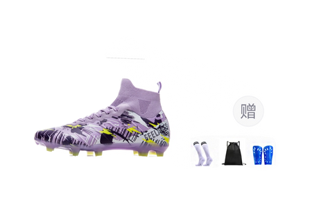 FEELACES Soccer Shoes Unisex High top Purple 