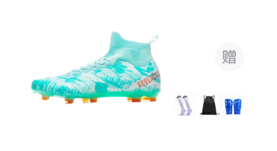 FEELACES Soccer Shoes Unisex High top Purple 