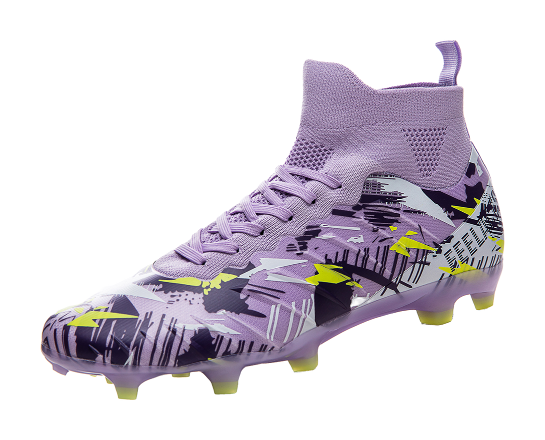FEELACES Soccer Shoes Unisex High top Purple 