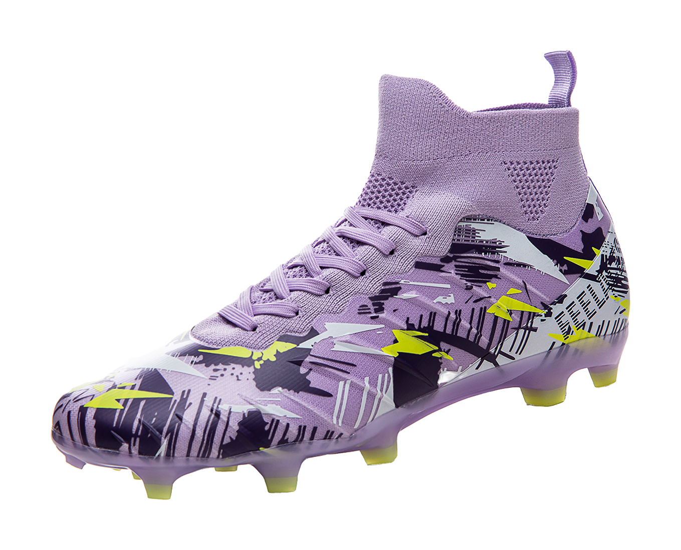 FEELACES Soccer Shoes Unisex High top Purple 