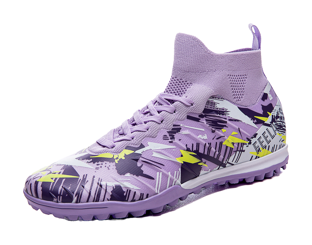 FEELACES Soccer Shoes Unisex High top Purple 