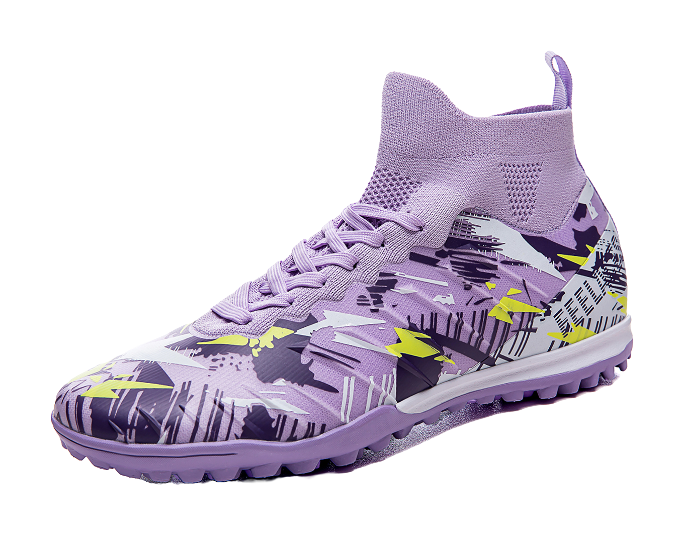 FEELACES Soccer Shoes Unisex High top Purple 