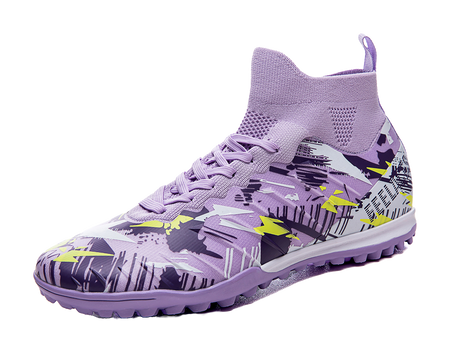 FEELACES Soccer Shoes Unisex High top Purple 