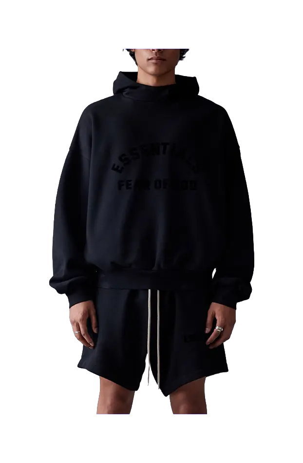 Fear Of God Essentials logo-print drop-shoulder hoodie  vjsneaker.com