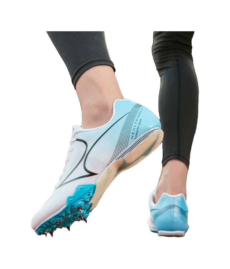 HEALTH 181S Shock Absorbers Slip Resistant Abrasion Resistant Breathable Low top Sprint Running Shoes Unisex White Blue 