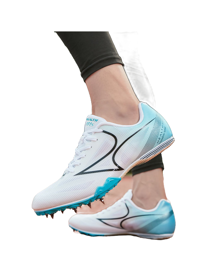 HEALTH 181S Shock Absorbers Slip Resistant Abrasion Resistant Breathable Low top Sprint Running Shoes Unisex White Blue 