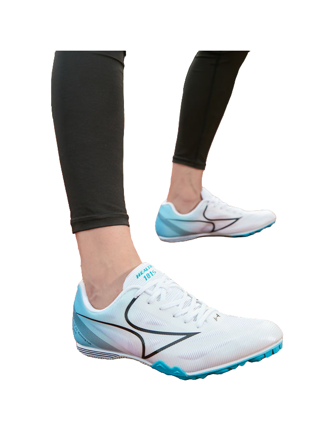 HEALTH 181S Shock Absorbers Slip Resistant Abrasion Resistant Breathable Low top Sprint Running Shoes Unisex White Blue 