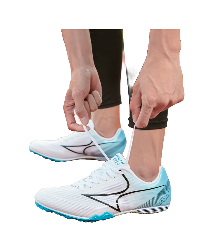 HEALTH 181S Shock Absorbers Slip Resistant Abrasion Resistant Breathable Low top Sprint Running Shoes Unisex White Blue 