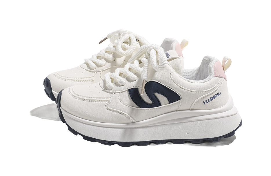 HUANQIU Abrasion Resistant Breathable Low top Casual Shoes Women's Beige Blue 