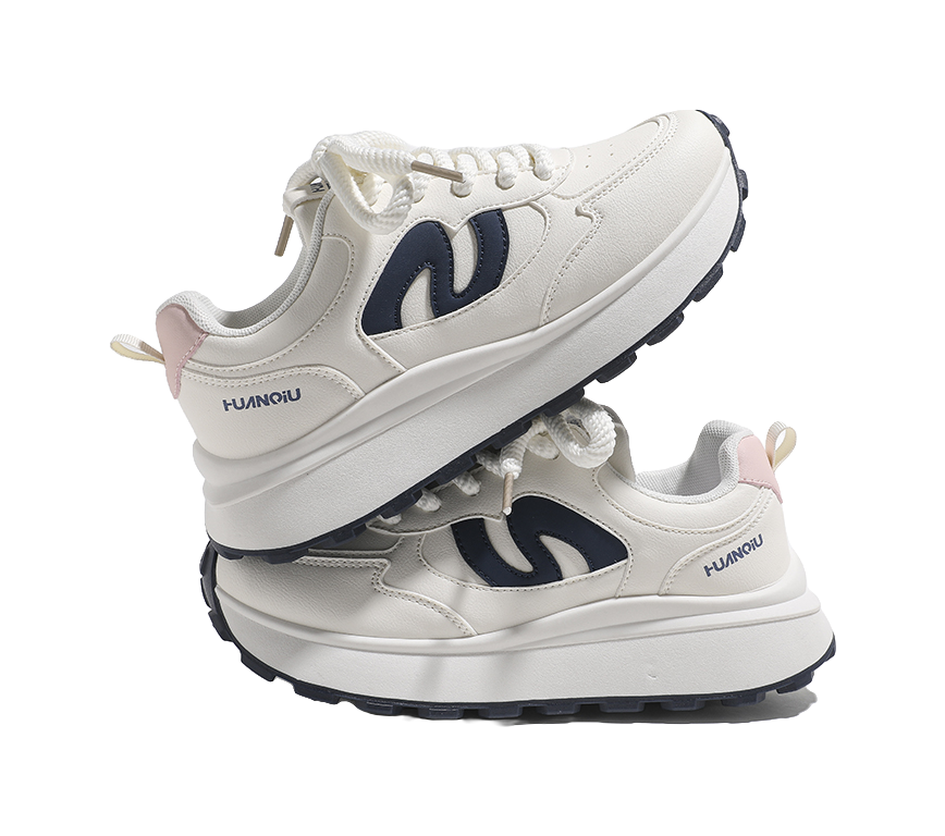 HUANQIU Abrasion Resistant Breathable Low top Casual Shoes Women's Beige Blue 