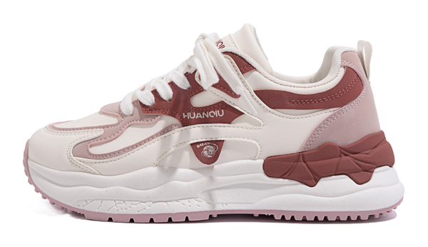 HUANQIU Abrasion Resistant Low top Casual Shoes Women's Beige Burgundy 