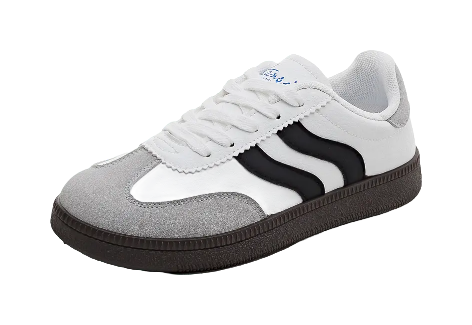 HUANQIU Anti Slip And Wear Resistant Breathable Low Top Skateboard Shoes Women's White Black 
