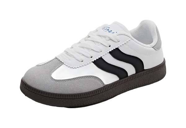 HUANQIU Anti Slip And Wear Resistant Breathable Low Top Skateboard Shoes Women's White Black 