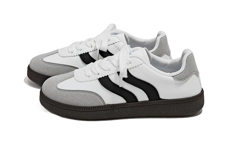 HUANQIU Anti Slip And Wear Resistant Breathable Low Top Skateboard Shoes Women's White Black 