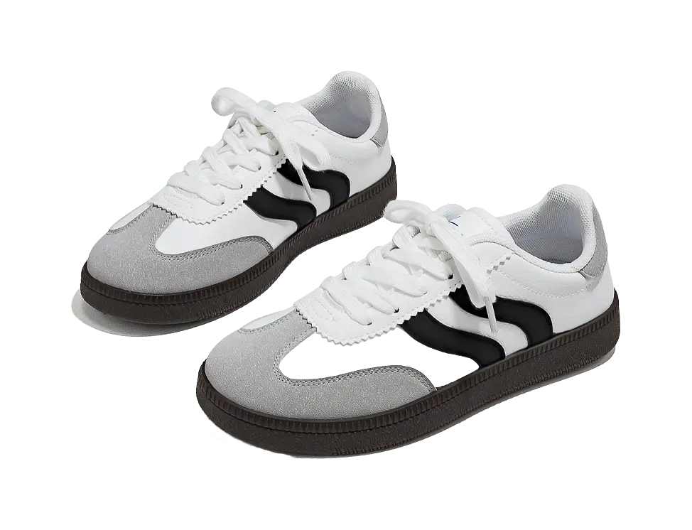 HUANQIU Anti Slip And Wear Resistant Breathable Low Top Skateboard Shoes Women's White Black 
