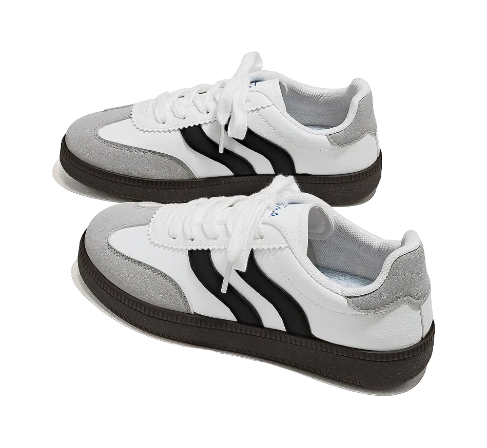 HUANQIU Anti Slip And Wear Resistant Breathable Low Top Skateboard Shoes Women's White Black 