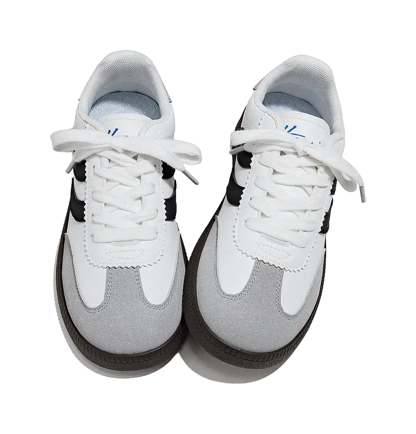 HUANQIU Anti Slip And Wear Resistant Breathable Low Top Skateboard Shoes Women's White Black 