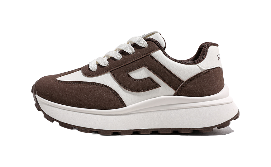 HUANQIU Anti Slip And Wear Resistant Height Increasing Low top Casual Shoes Women's Beige Red 