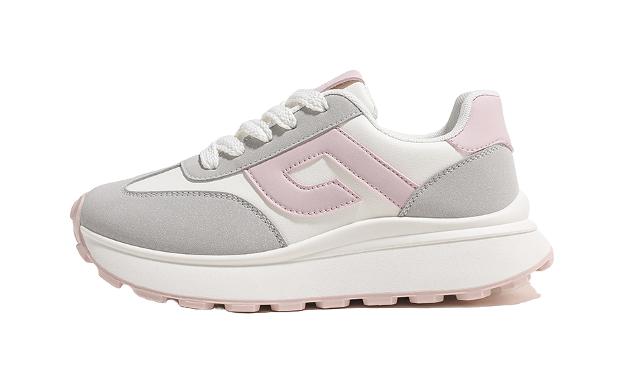 HUANQIU Anti Slip And Wear Resistant Height Increasing Low top Casual Shoes Women's Beige Red 