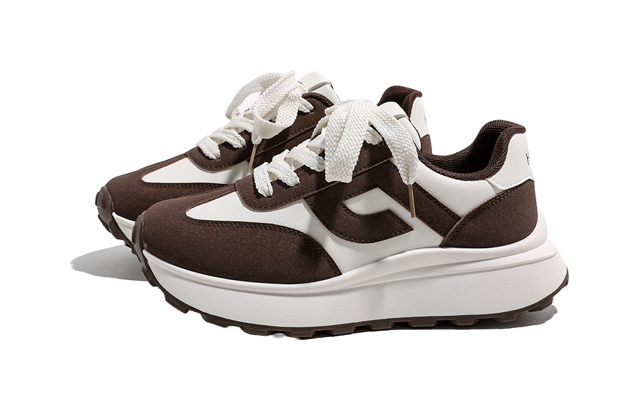 HUANQIU Anti Slip And Wear Resistant Height Increasing Low top Casual Shoes Women's Beige Red 