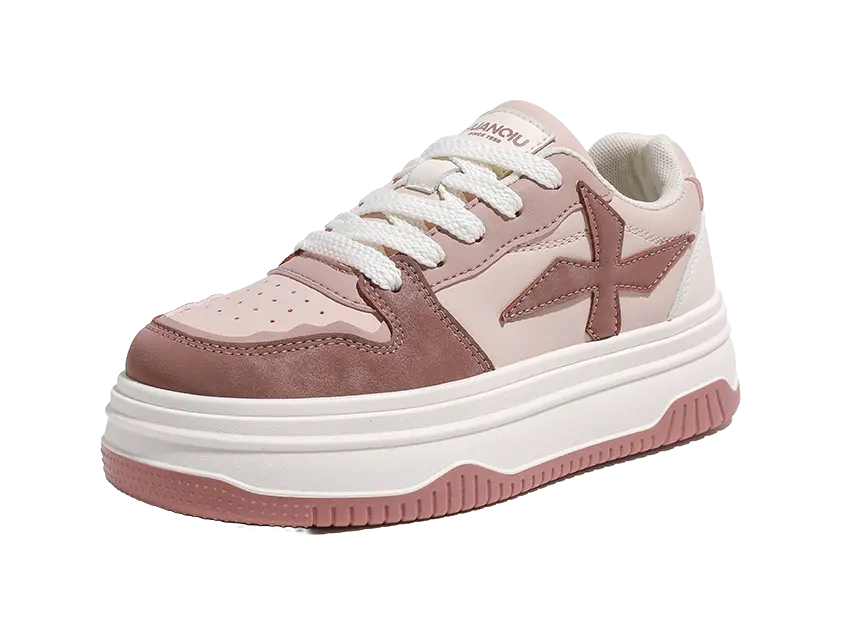 HUANQIU Anti Slip And Wear Resistant Height Increasing Low top Skateboard Shoes Women's 