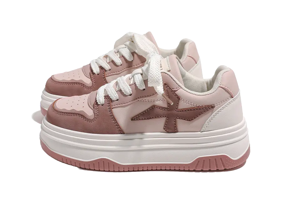 HUANQIU Anti Slip And Wear Resistant Height Increasing Low top Skateboard Shoes Women's 