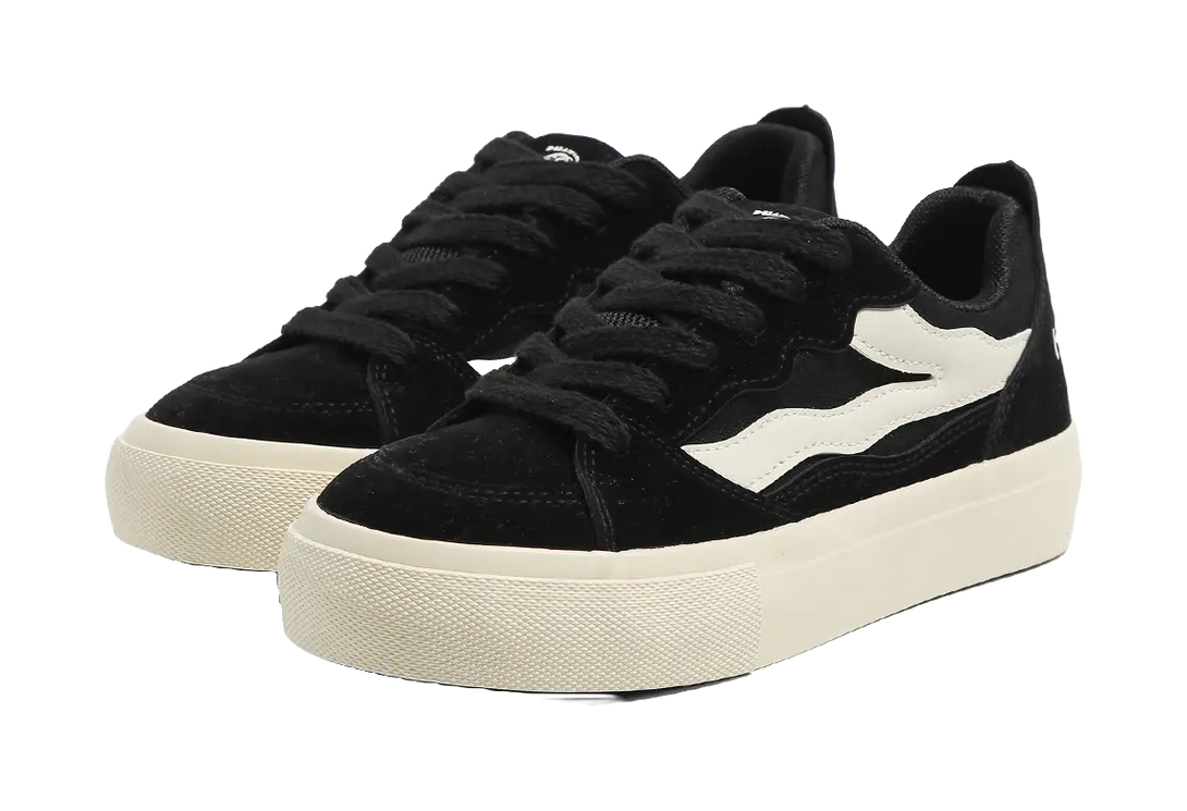 HUANQIU Anti Slip And Wear Resistant Height Increasing Low top Skateboard Shoes Women's Black 