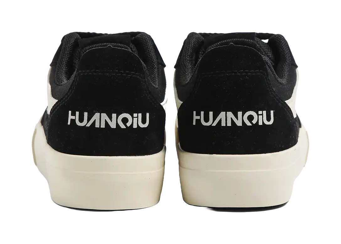 HUANQIU Anti Slip And Wear Resistant Height Increasing Low top Skateboard Shoes Women's Black 