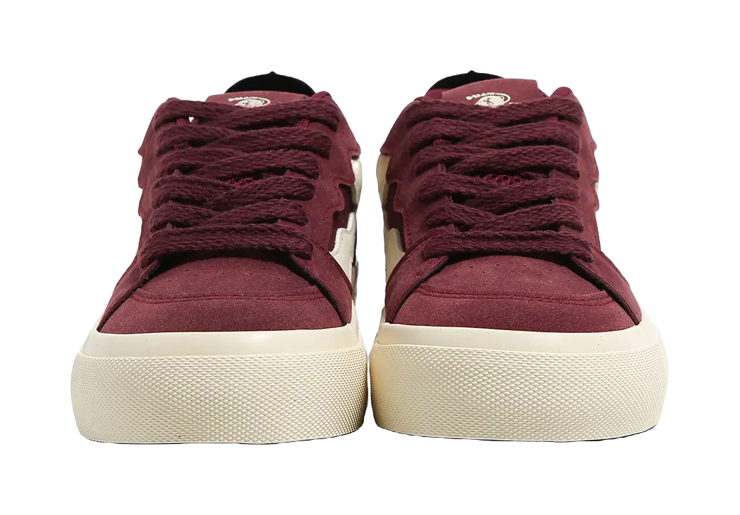 HUANQIU Anti Slip And Wear Resistant Height Increasing Low top Skateboard Shoes Women's Burgundy 