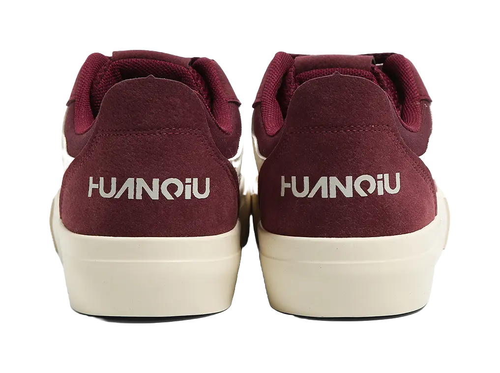 HUANQIU Anti Slip And Wear Resistant Height Increasing Low top Skateboard Shoes Women's Burgundy 