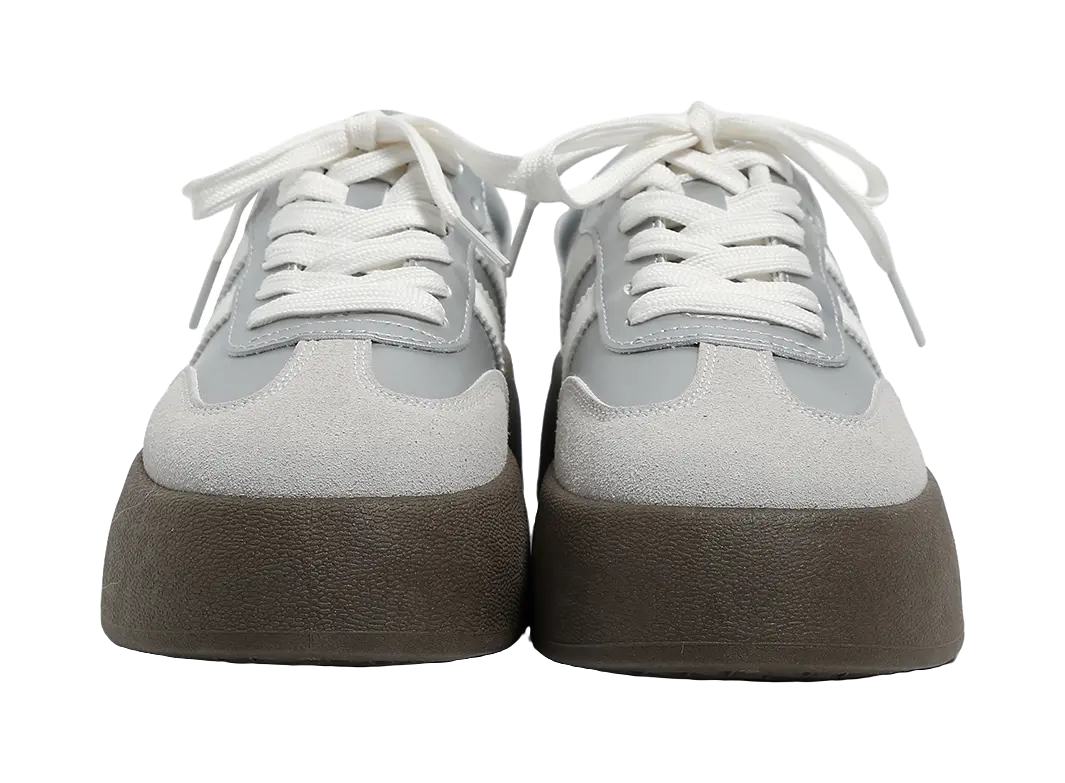 HUANQIU Anti Slip Wear Resistant Low Top Skateboard Shoes Women's Silver 