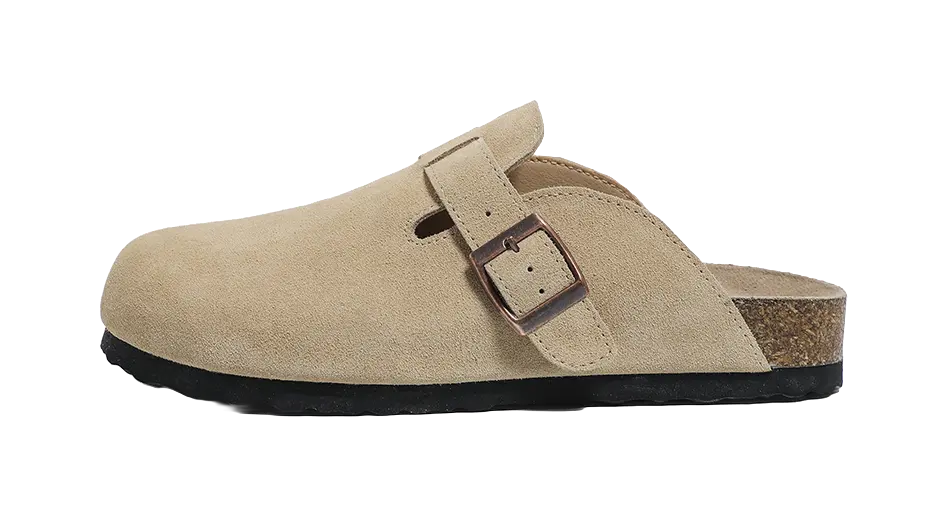 HUANQIU Belt Buckles Gladiator Style Closed Toe Slippers Womens Khaki  VJSNEAKER