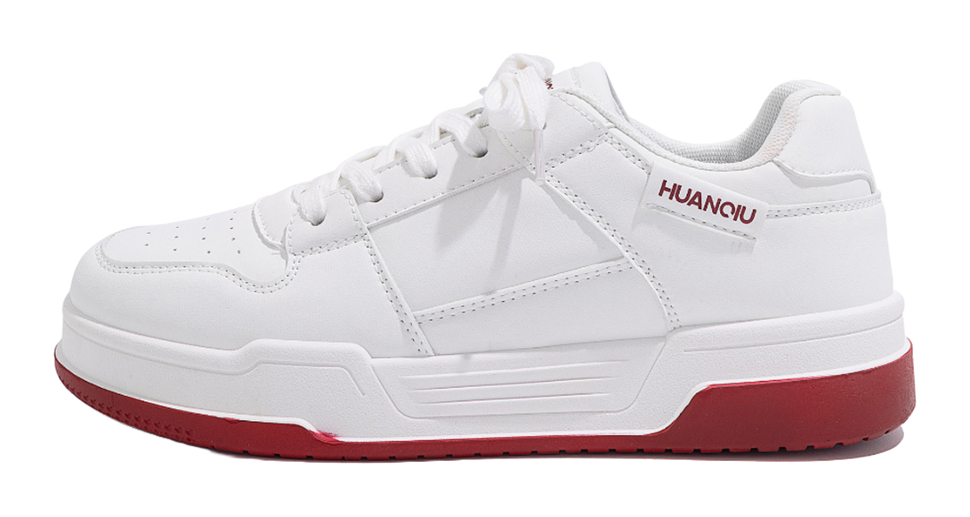 HUANQIU Breathable Air Force 1 Coverage Lightweight Height Increasing Low top Casual Shoes Men's White 