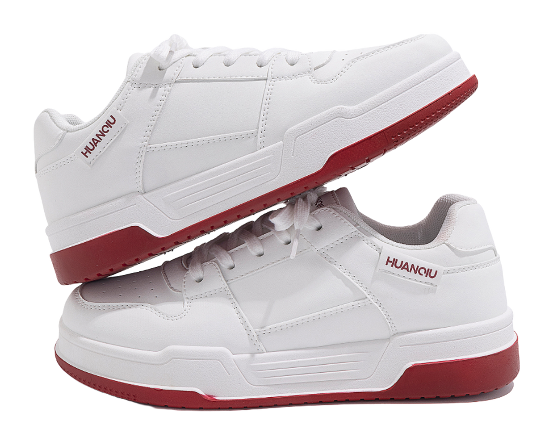 HUANQIU Breathable Air Force 1 Coverage Lightweight Height Increasing Low top Casual Shoes Men's White 