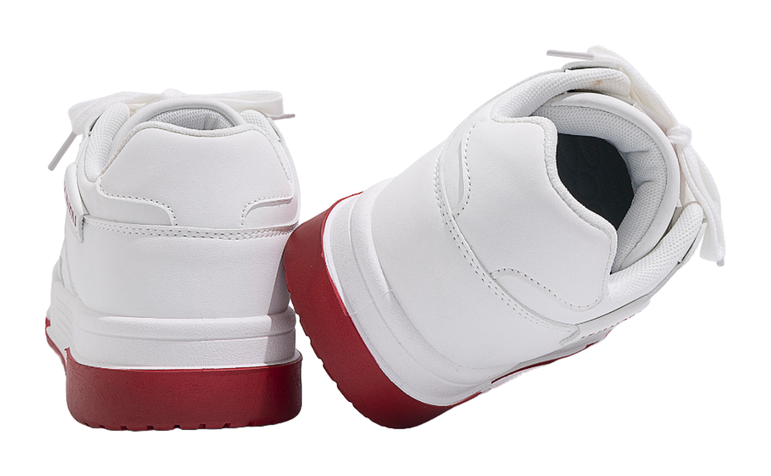 HUANQIU Breathable Air Force 1 Coverage Lightweight Height Increasing Low top Casual Shoes Men's White 