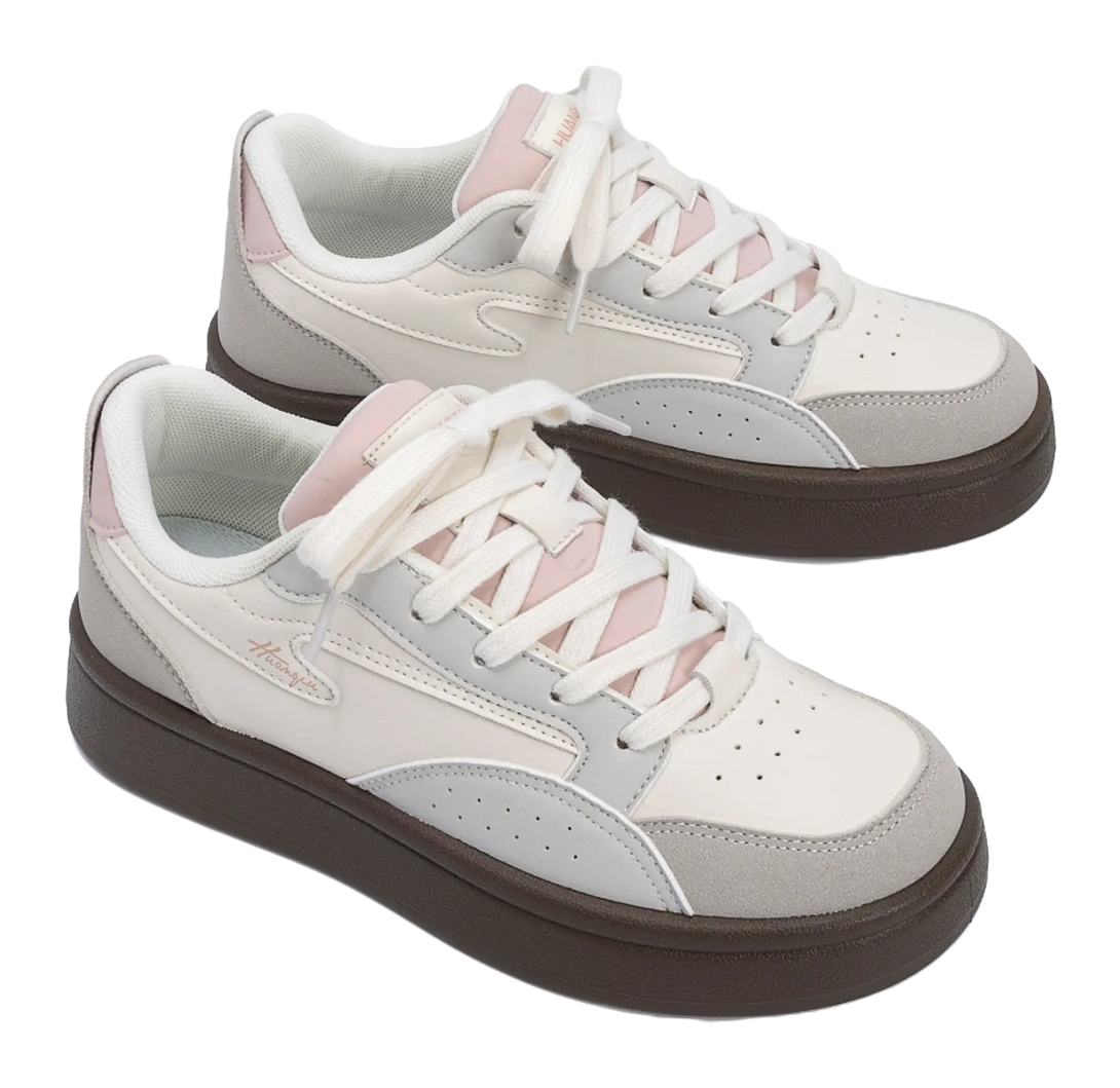 HUANQIU Coverage Abrasion Resistant Balance Lightweight Support Height Increasing Low top Skateboard Shoes Women's 